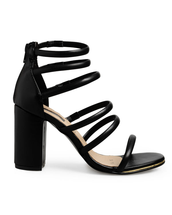 Zapatilla Abotinada Negra Tiras 971